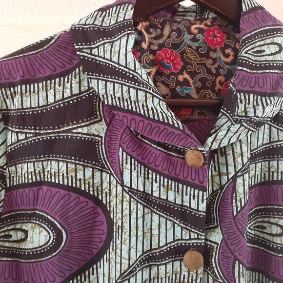 Handmade Vintage Patterned Jacket Size Small - Picture 2 of 6